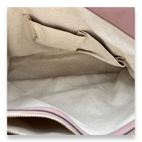 Guccissima Top Handle Bag Pink in Canvas, Silver hardware