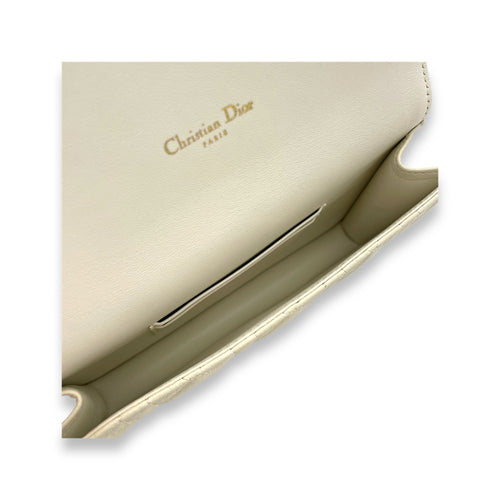 Dior Caro  Pouch White in Calfskin, Gold hardware