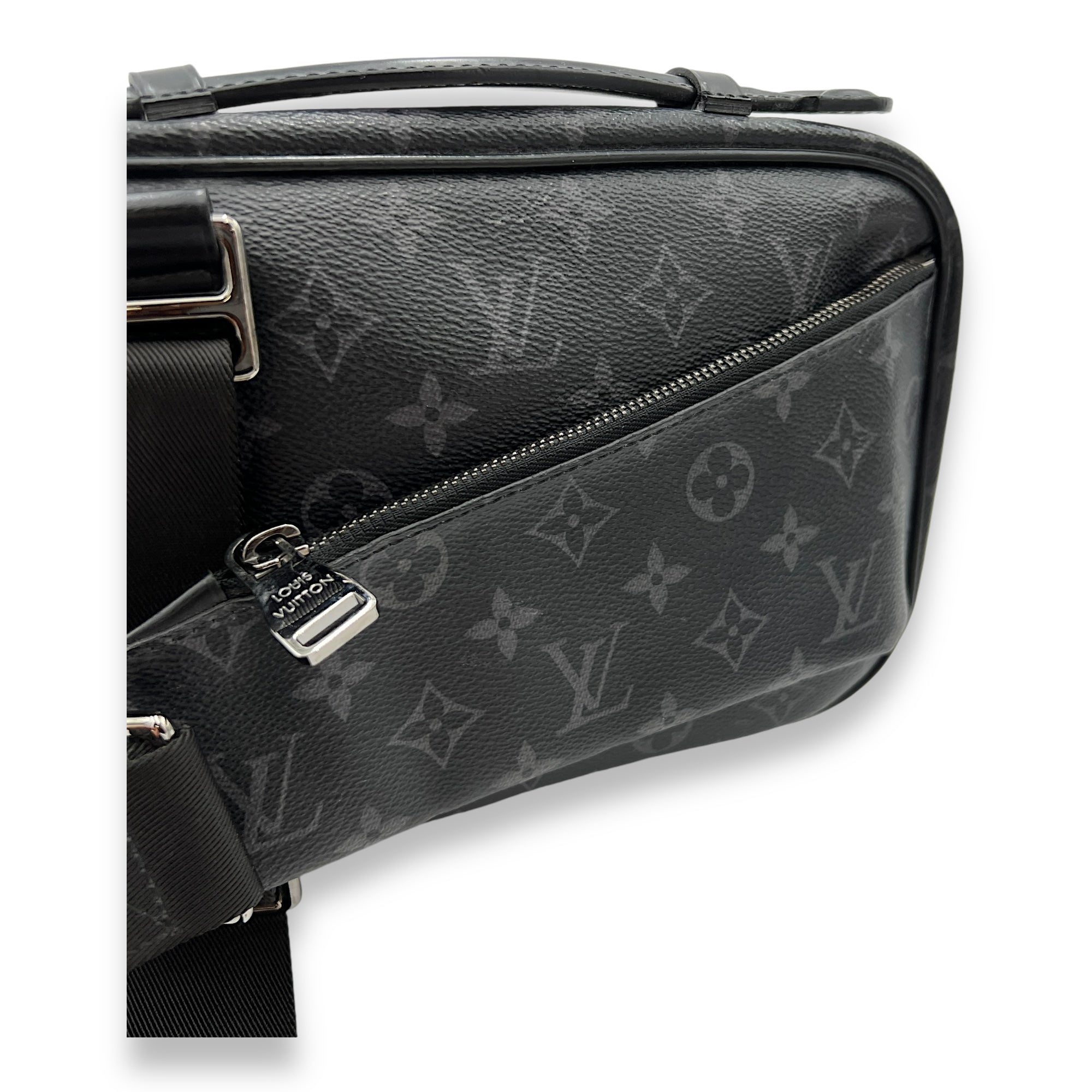 Explorer Waist bag Black in Monogram Coated Canvas, Silver hardware