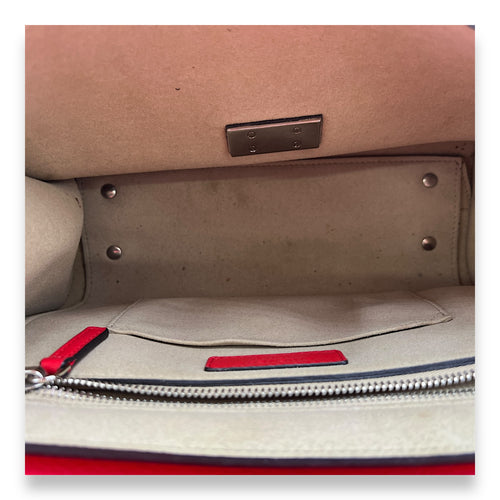 Shark Crossbody Bag Red in Calfskin, Silver hardware