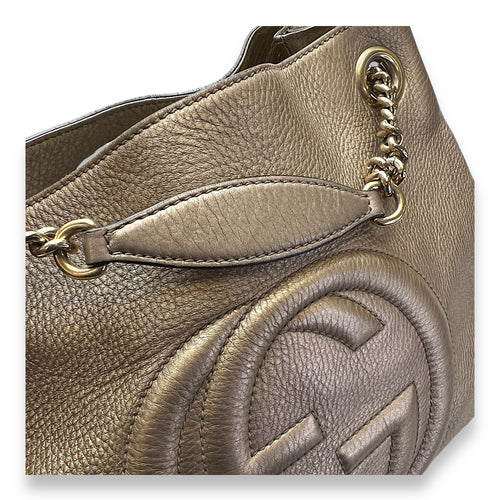 Soho Tote Bag Gold in Calfskin, Gold hardware