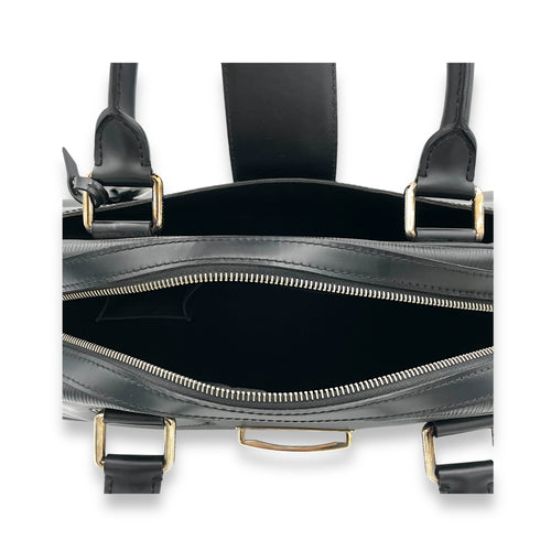 Bowling Montaigne Black Top Handle Bag in Epi Leather, Silver hardware