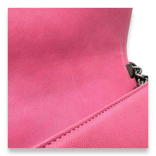 Boy Medium Pink Shoulder Bag in Calfskin,  hardware