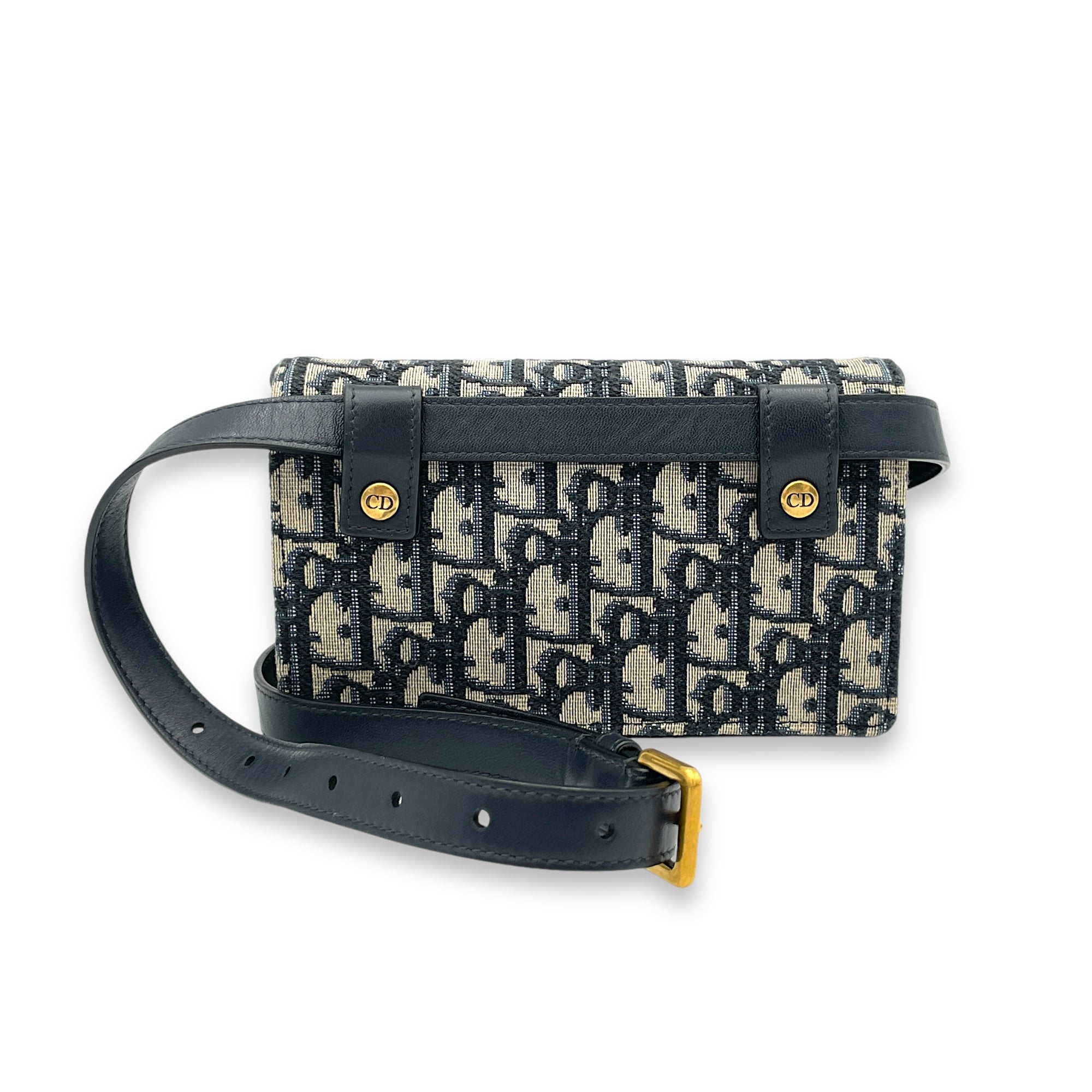 Oblique Saddle Belt bag in Jacquard, Gold Hardware