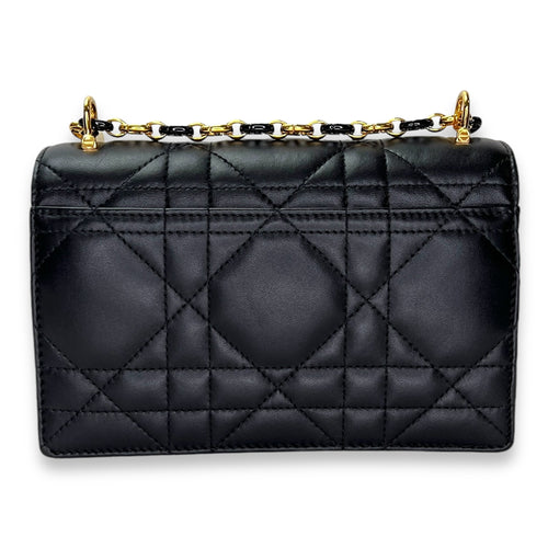 Miss Caro Black Crossbody Bag in Calfskin, Gold hardware