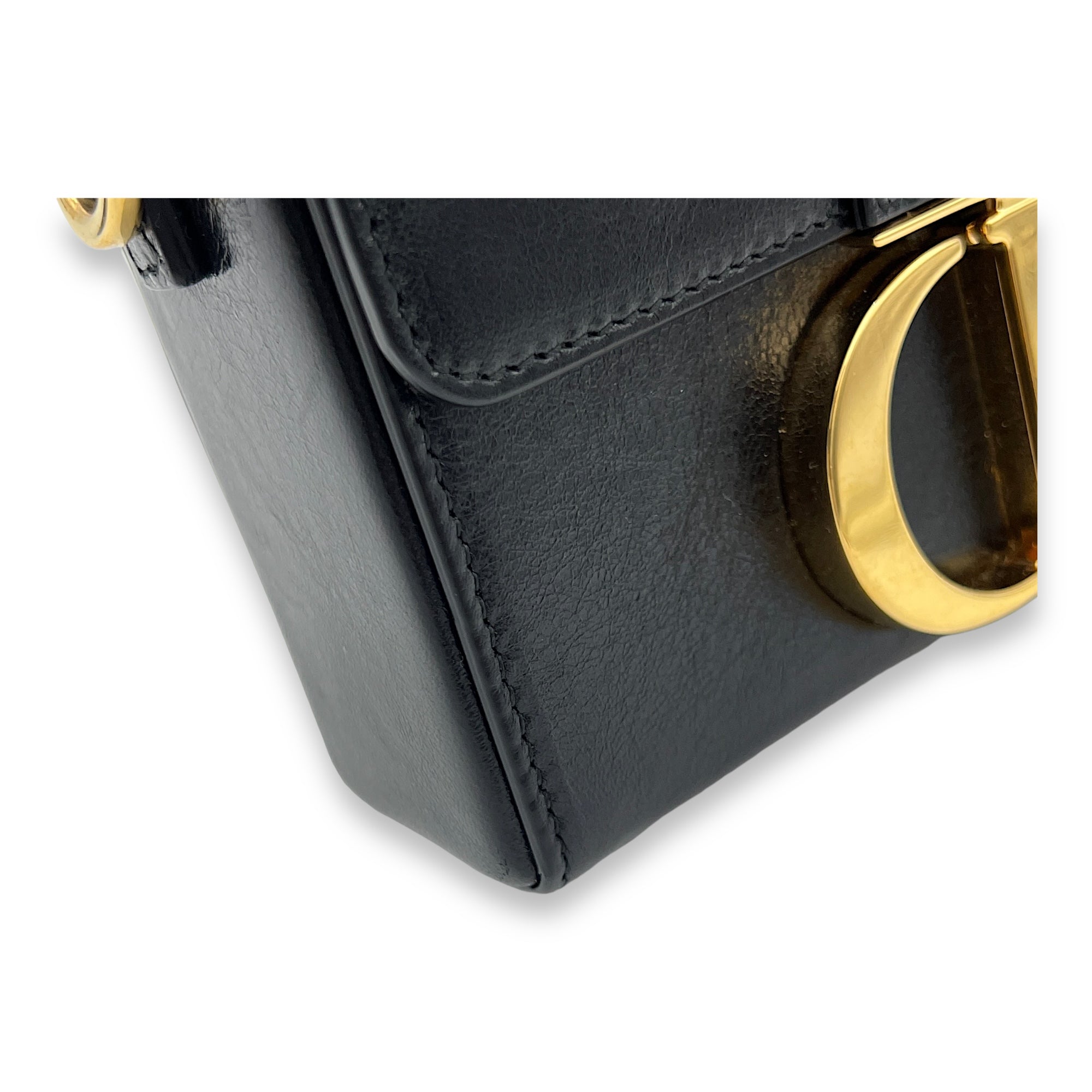 30 Montaigne Box Crossbody bag in Calfskin, Gold Hardware