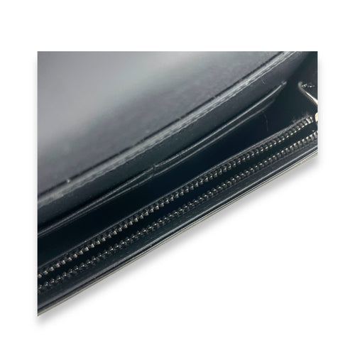 Diorama Black Wallet On Chain in Patent Leather, Silver hardware