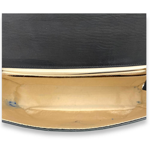 Chocolate Bar East West Star Flap Black Shoulder Bag in Lambskin, Gold hardware