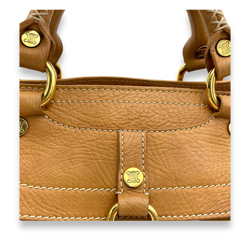 Boogie Top Handle Bag Beige in Calfskin, Gold hardware