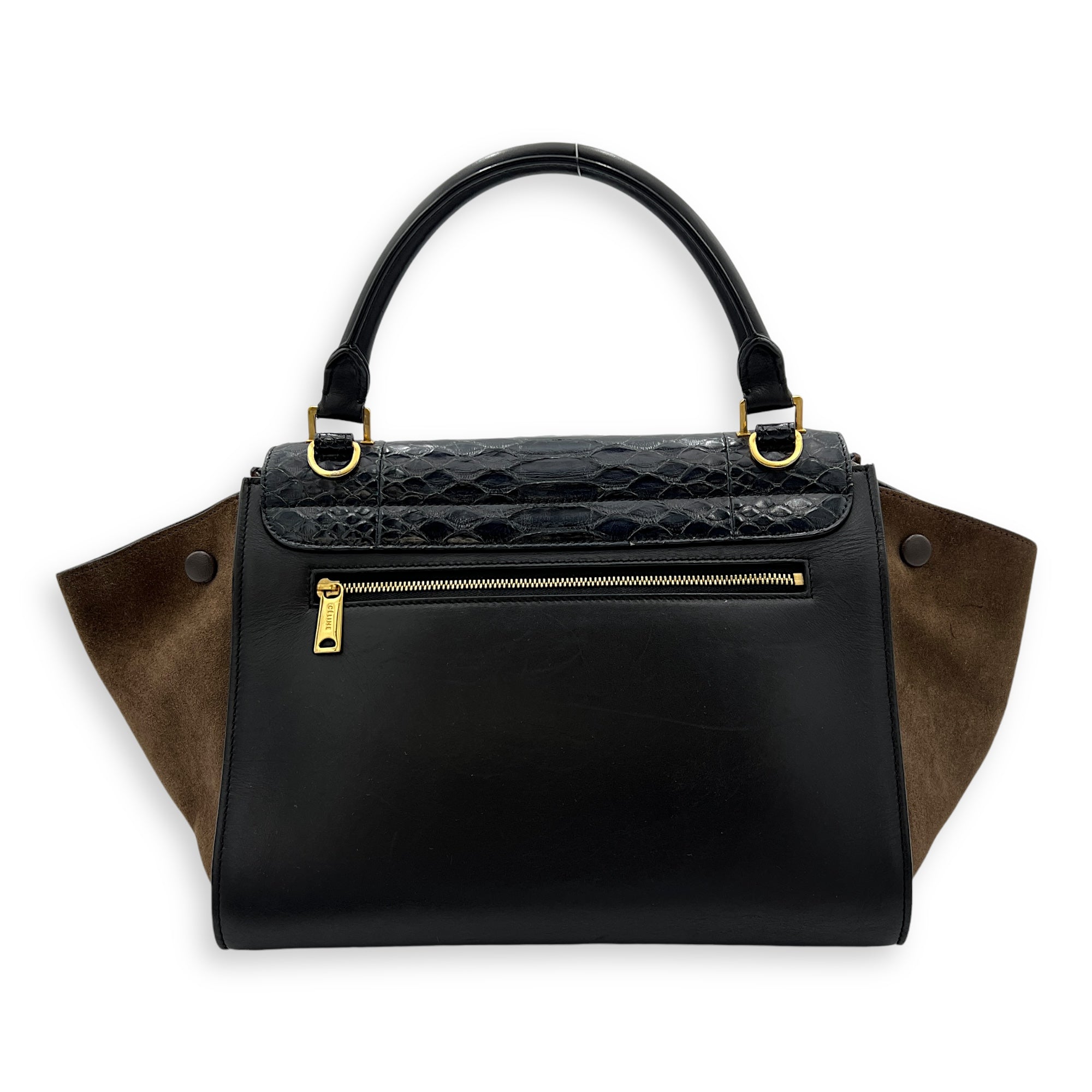 Trapeze Top handle Bag Small Multi-colour in Calfskin , Gold Hardware