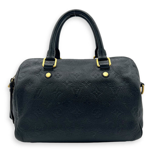 Speedy 25 Black Top Handle Bag in Empreinte Leather, Gold hardware