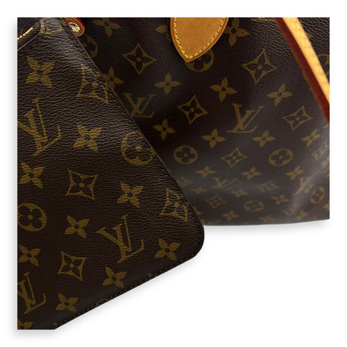 Neverfull Tote Bag MM Brown in Monogram Coated Canvas, Gold hardware