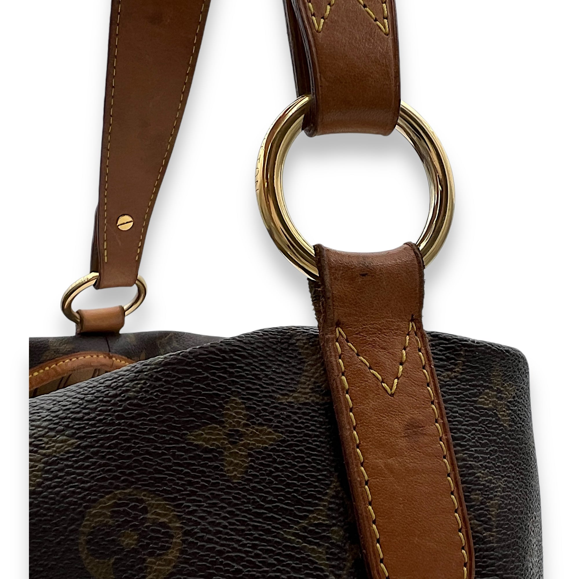 Delightful Top Handle Bag Brown in Monogram Coated Canvas, Gold hardware