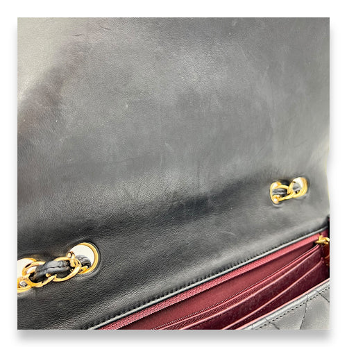 Classic Single Flap Jumbo Black Shoulder Bag in Lambskin, Gold hardware