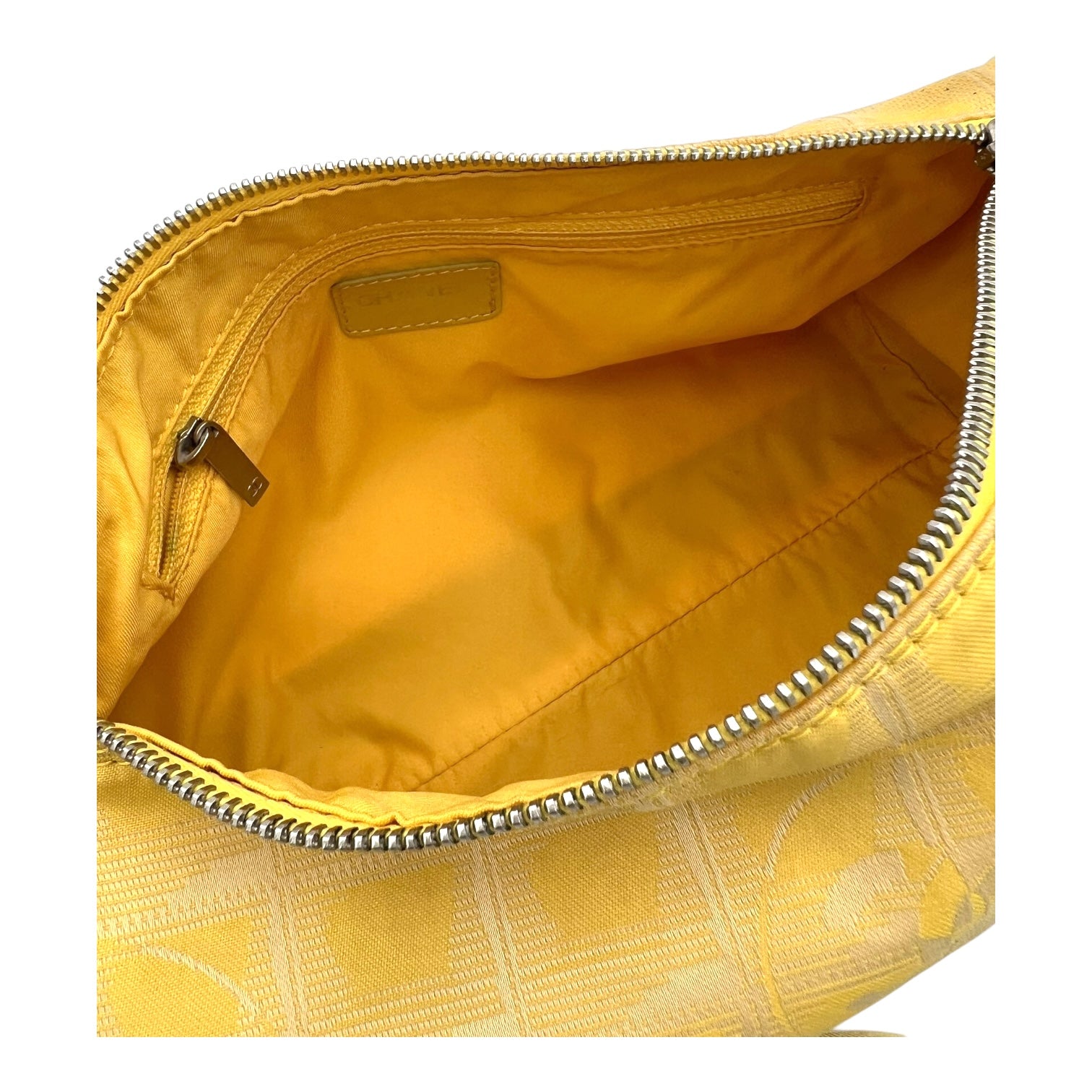 Travel Line Crossbody Bag Yellow in Canvas, Silver hardware