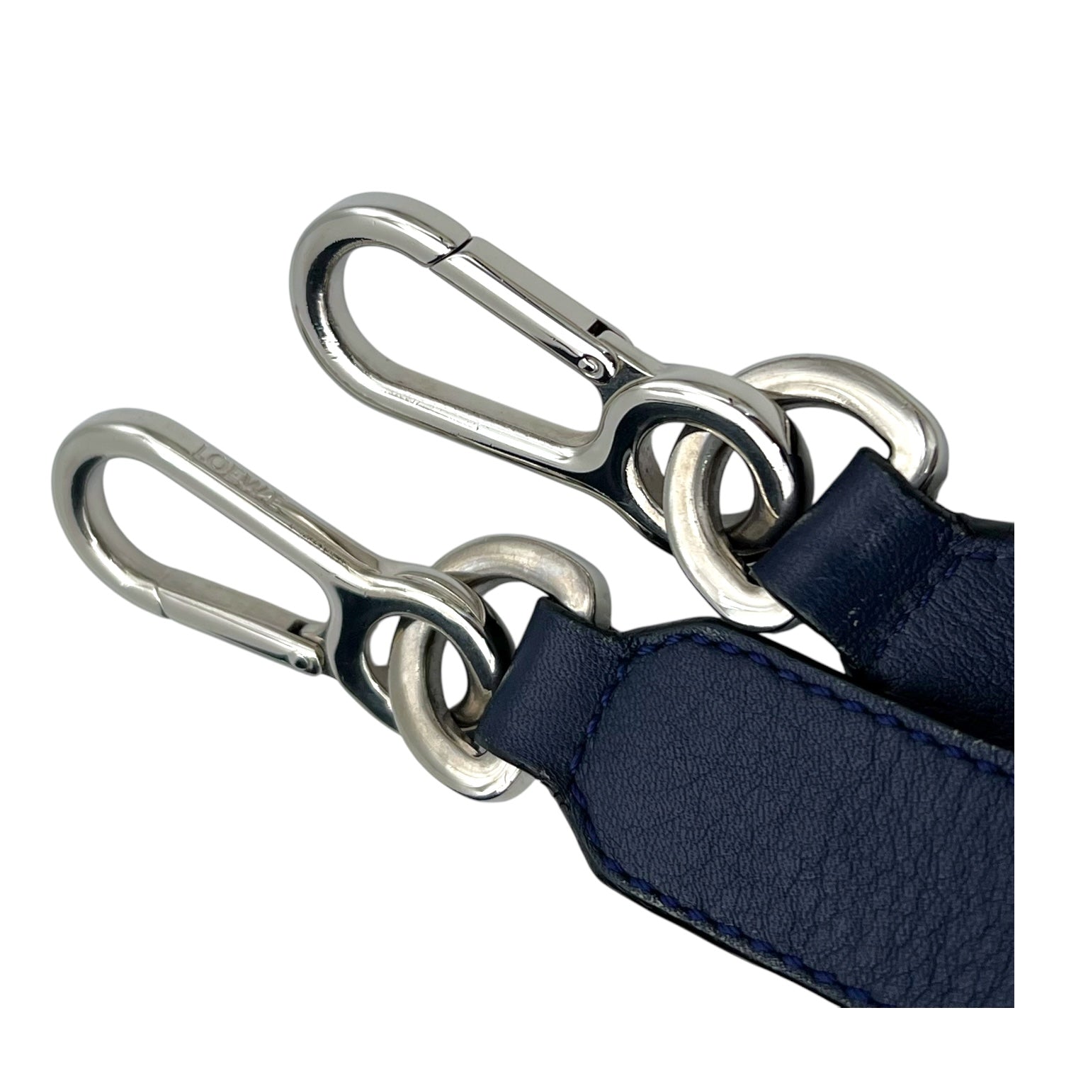 Puzzle Medium Blue Top Handle Bag in Calfskin, Silver hardware