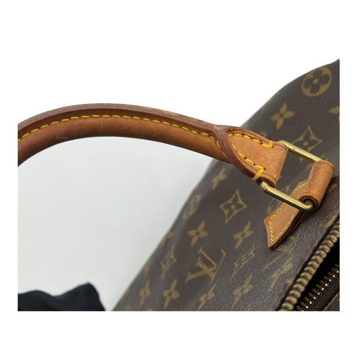 Speedy Top Handle Bag 35 Brown in Monogram Coated Canvas, Gold hardware