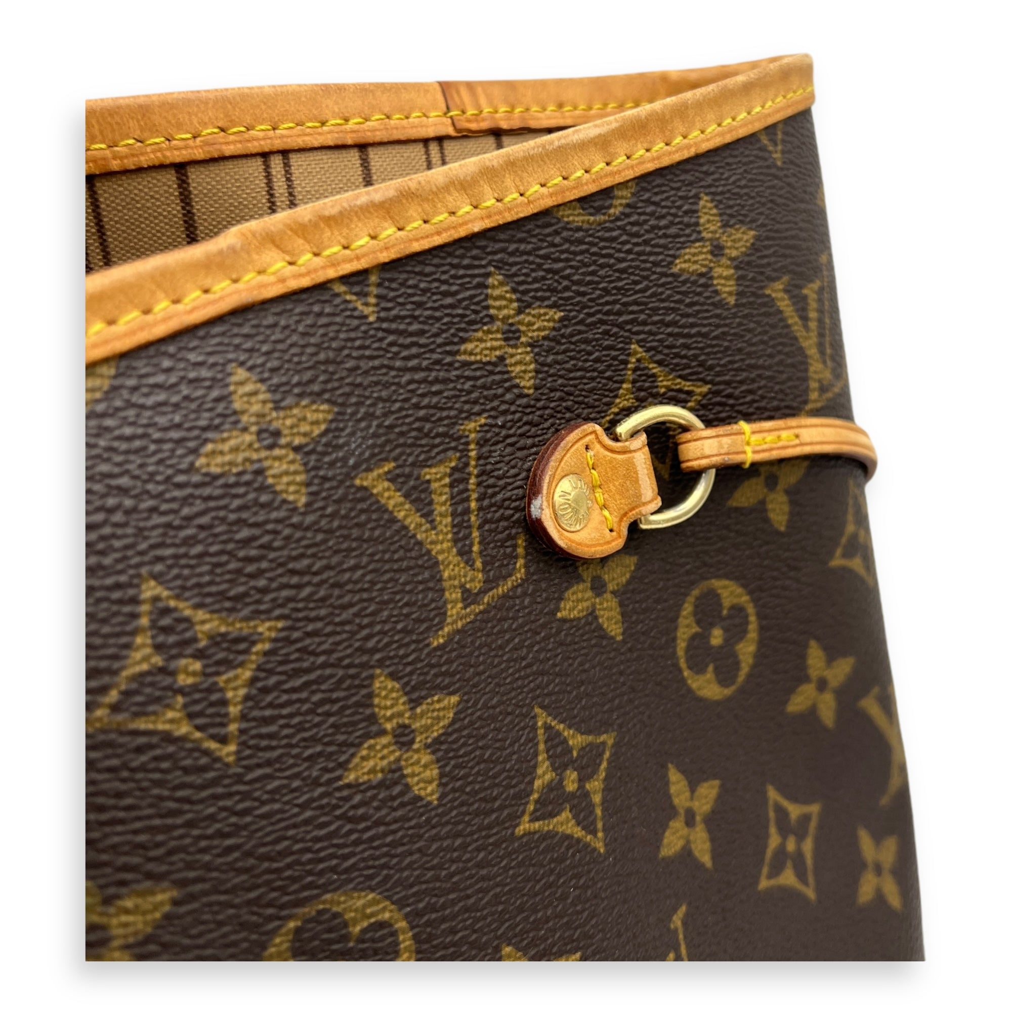 Neverfull Tote Bag GM Brown in Monogram Coated Canvas, Gold hardware