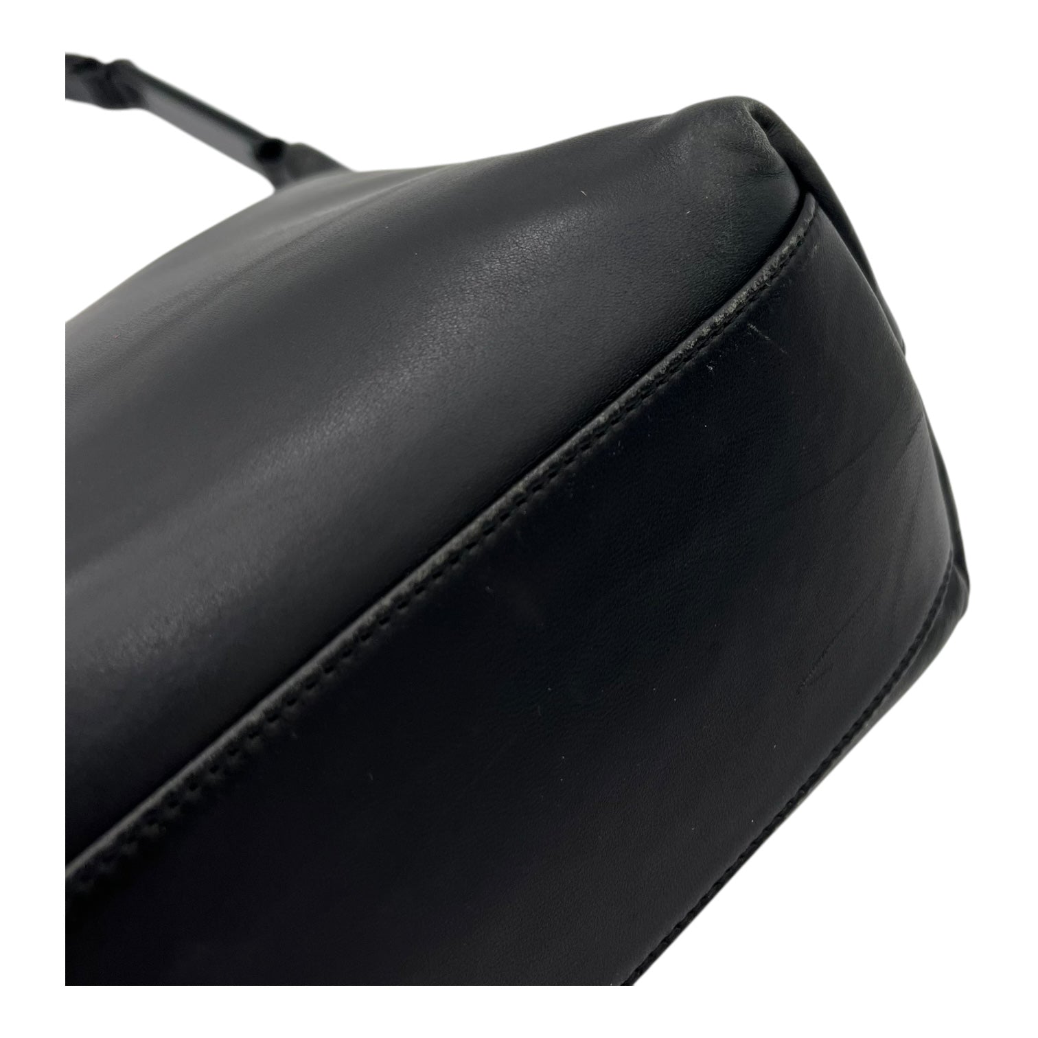 Logo Shoulder Bag Black in Calfskin, Silver hardware