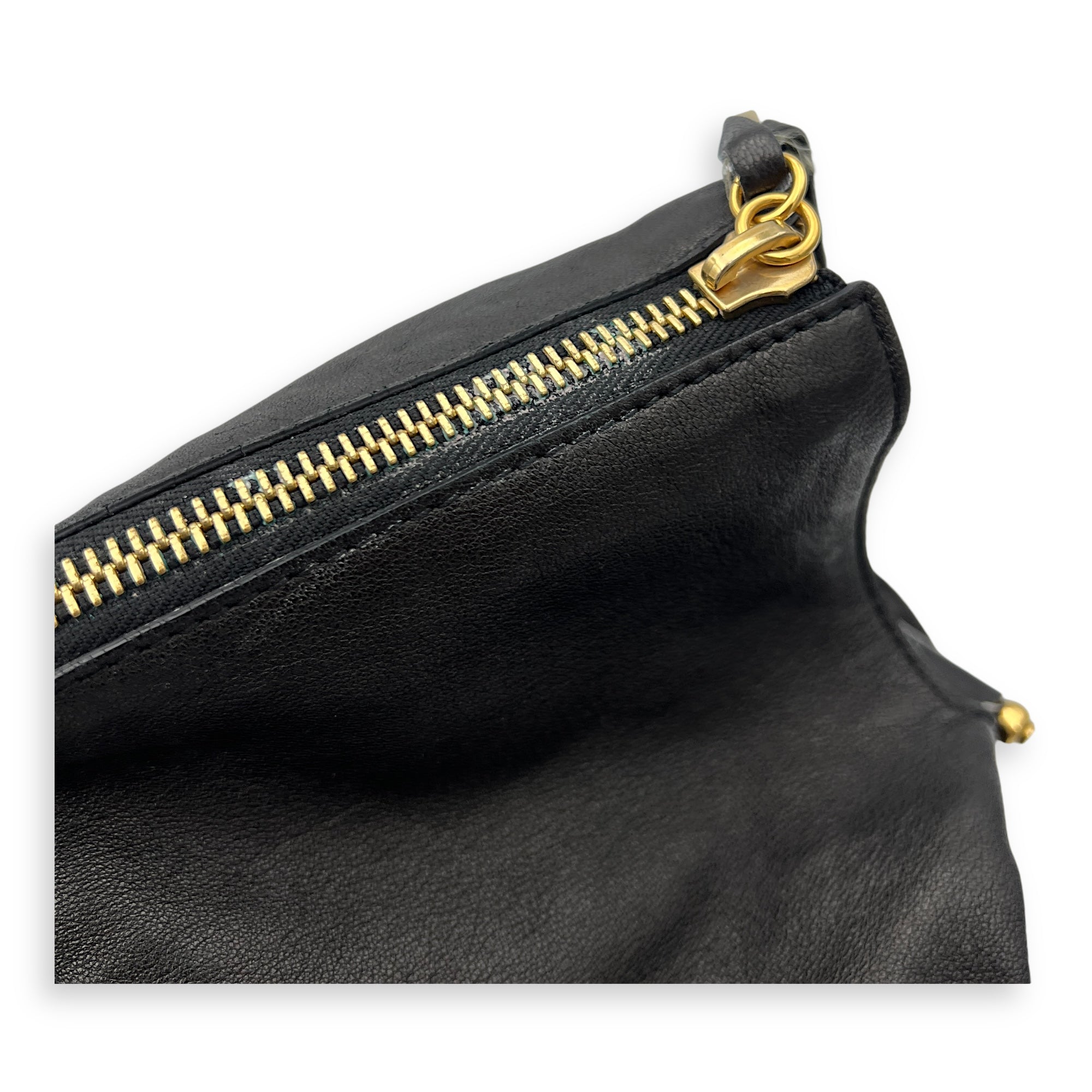 Vanessa Shoulder Bag Black in Calfskin, Gold hardware