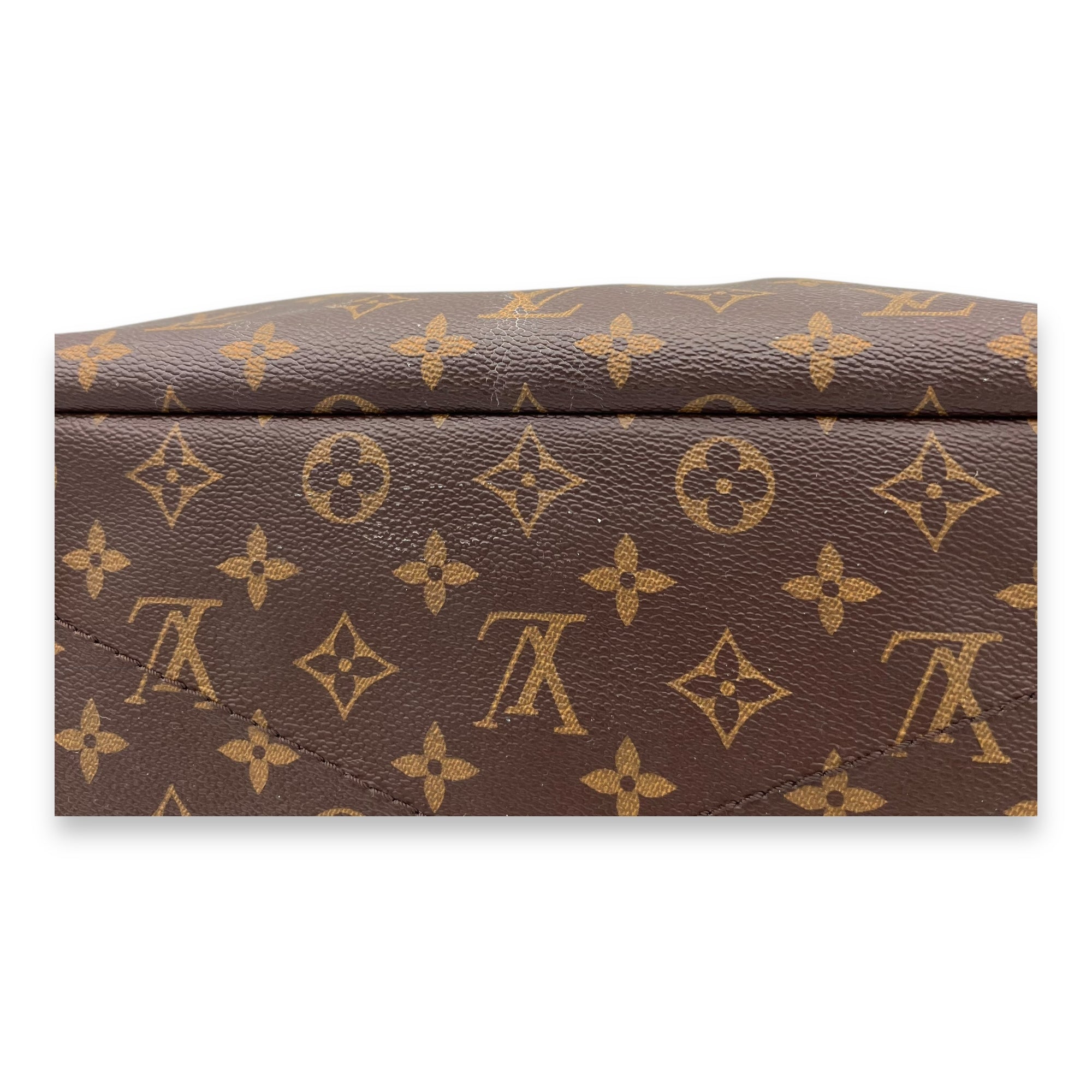 Artsy Top Handle Bag Brown in Monogram Coated Canvas, Gold hardware