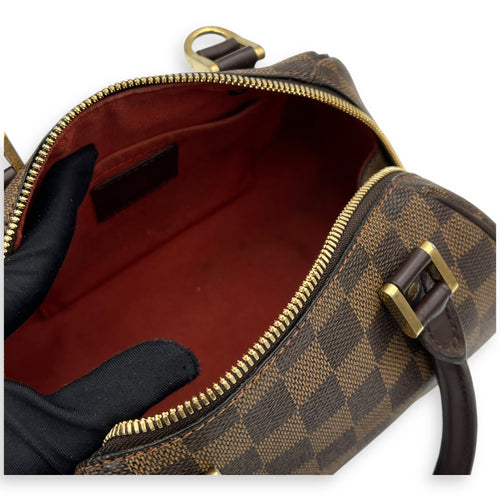 Ribera Mini Top handle bag in Coated canvas, Gold Hardware