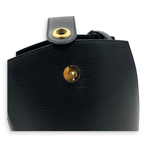 Cluny Shoulder Bag Black in Epi Leather, Gold hardware