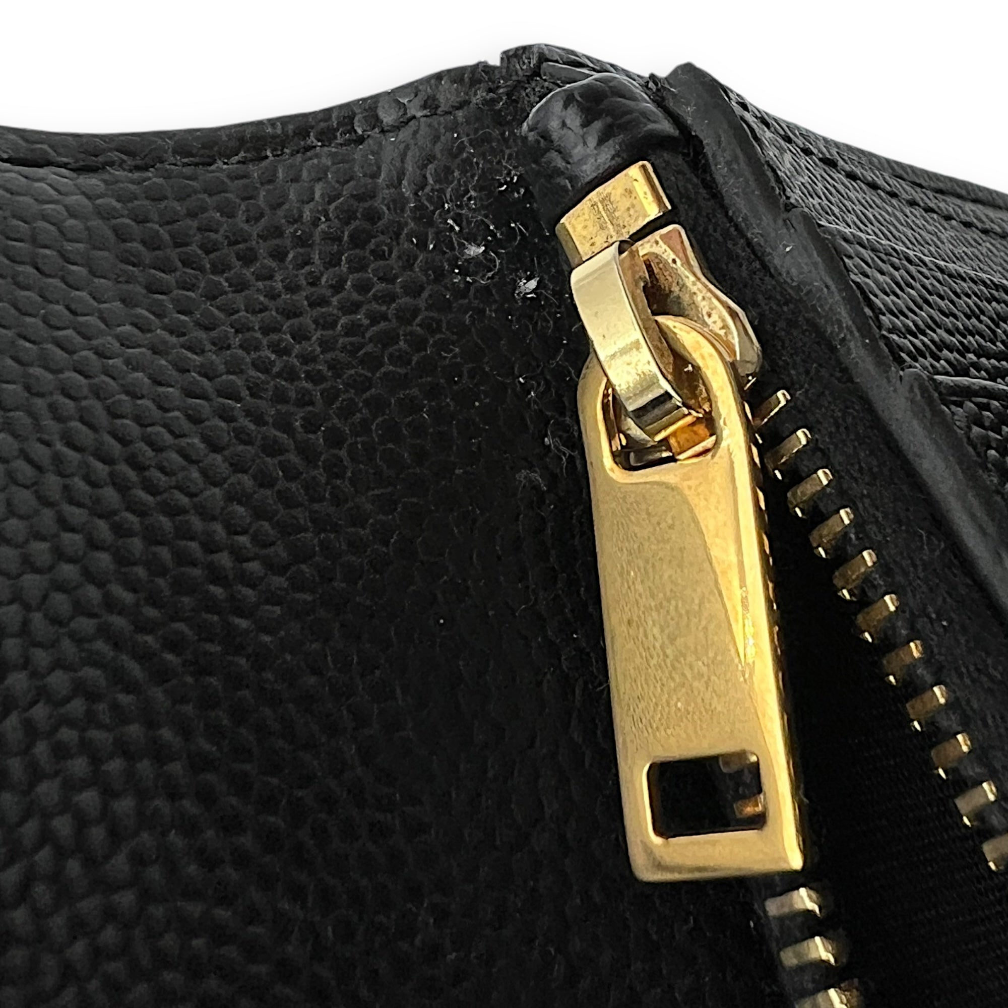 Saint Laurent Cassandre Wallet Black in Caviar Leather, Gold hardware_11