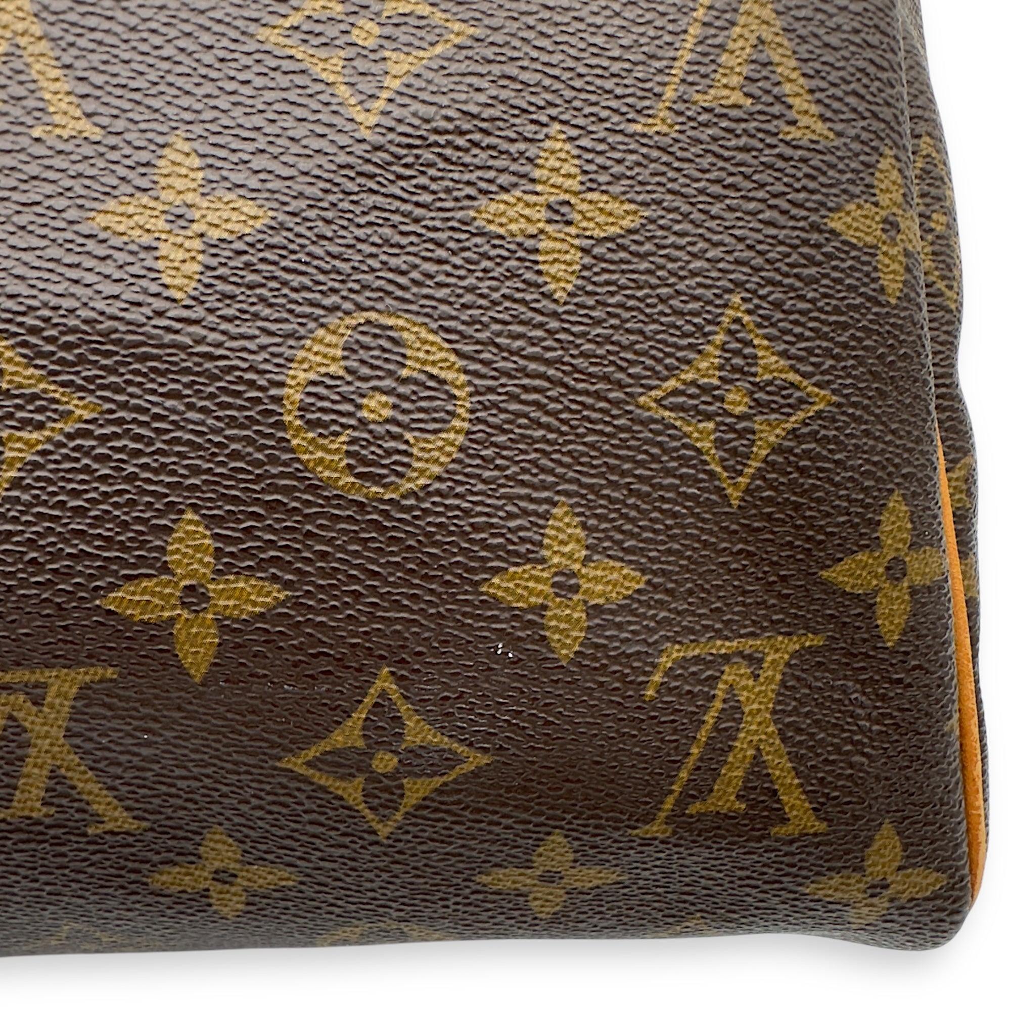 Louis Vuitton Speedy 30 Brown Top Handle Bag in Monogram Coated Canvas, Gold hardware_11