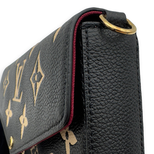 Louis Vuitton Felicie Crossbody Bag Black in Empreinte Leather, Gold hardware_11