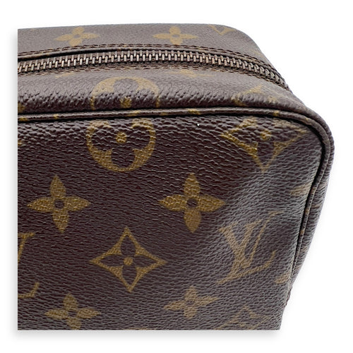 Louis Vuitton Toilette Pouch Brown in Monogram Coated Canvas, Gold hardware_11