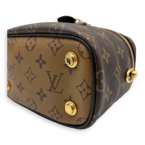 Louis Vuitton Vanity Vanity Bag Reverse in Monogram Coated Canvas, Gold hardware_9