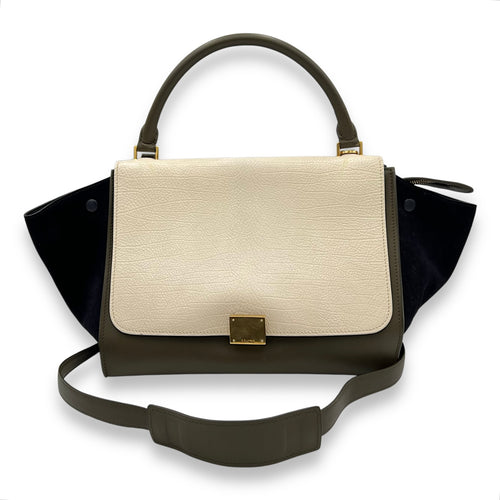 Celine Trapeze Top Handle Bag Multi-colour in Calfskin, Gold hardware_11