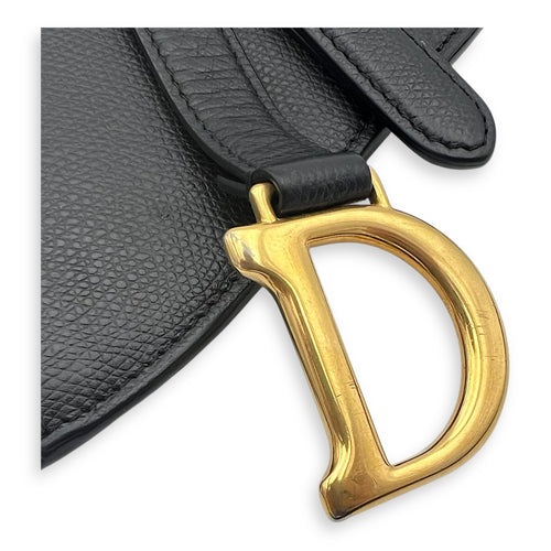 Christian Dior Saddle Belt Bag Black in Calfskin, Gold hardware_11