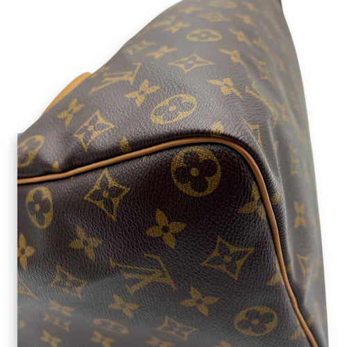 Louis Vuitton Speedy 35 Brown Top Handle Bag in Monogram Coated Canvas, Gold hardware_11