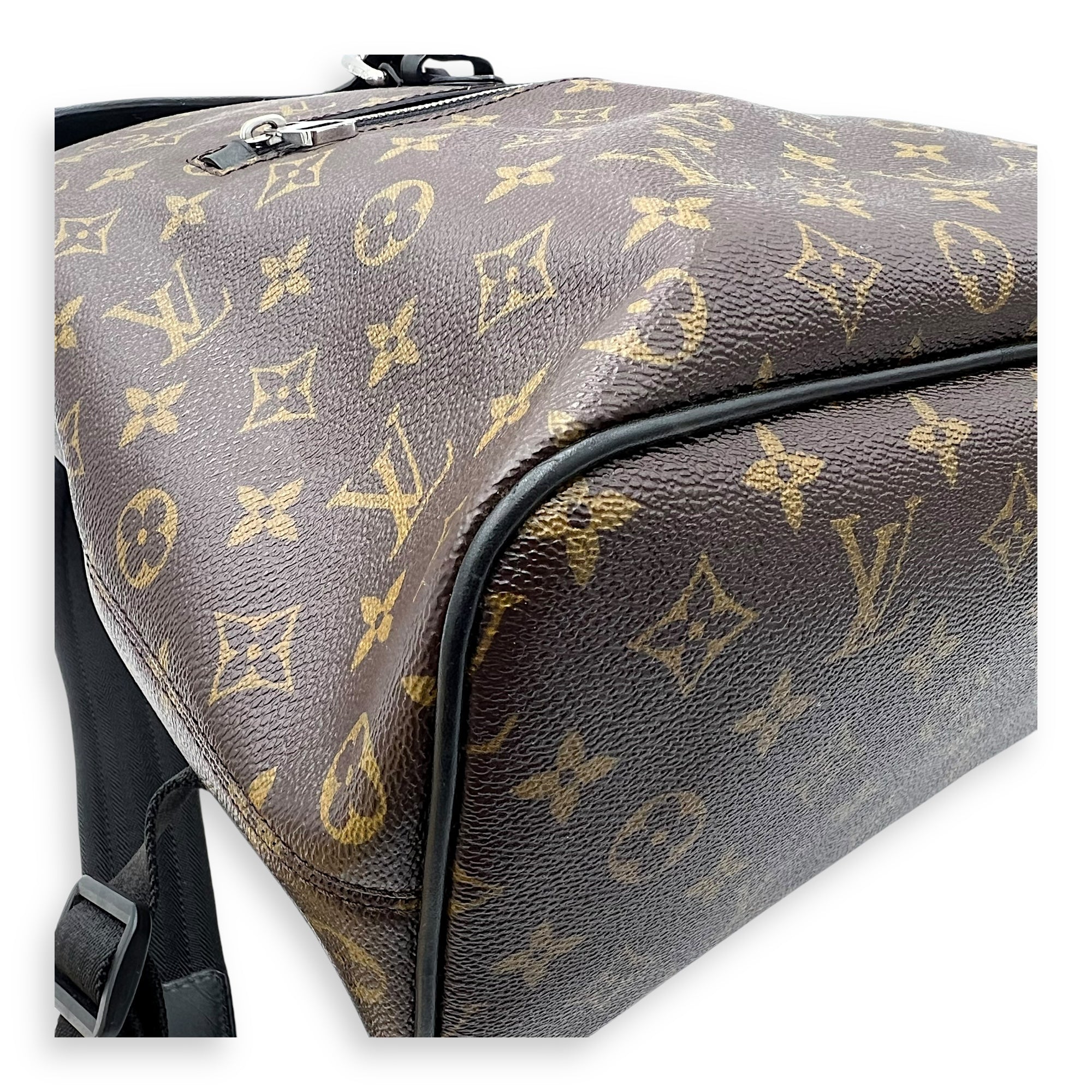 Louis Vuitton Macassar Brown Backpack in Monogram Coated Canvas, Gold hardware_11
