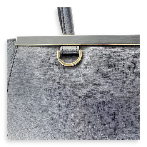 Fendi 2Jours Blue Top Handle Bag in Calfskin, Silver hardware_11