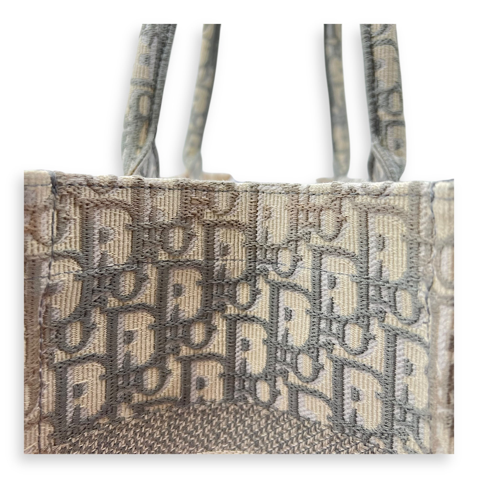 Christian Dior Book Tote Medium Grey Top Handle Bag in Jacquard_11