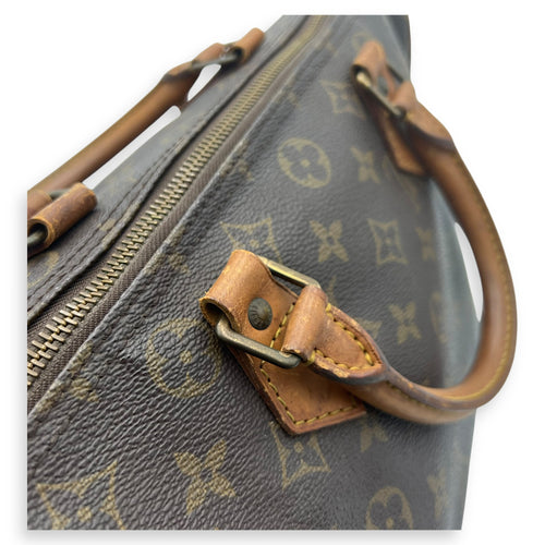 Louis Vuitton Speedy Top Handle Bag 30 Brown in Monogram Coated Canvas, Gold hardware_11