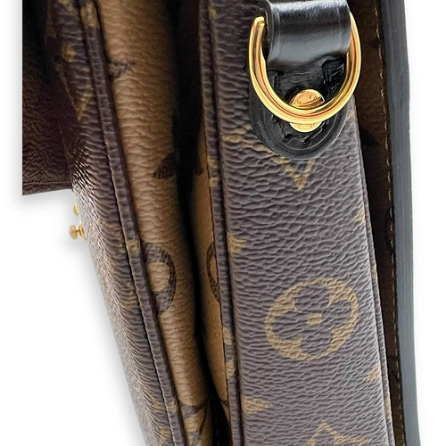 Louis Vuitton Pochette Metis Brown Crossbody Bag in Monogram Coated Canvas, Gold hardware_11