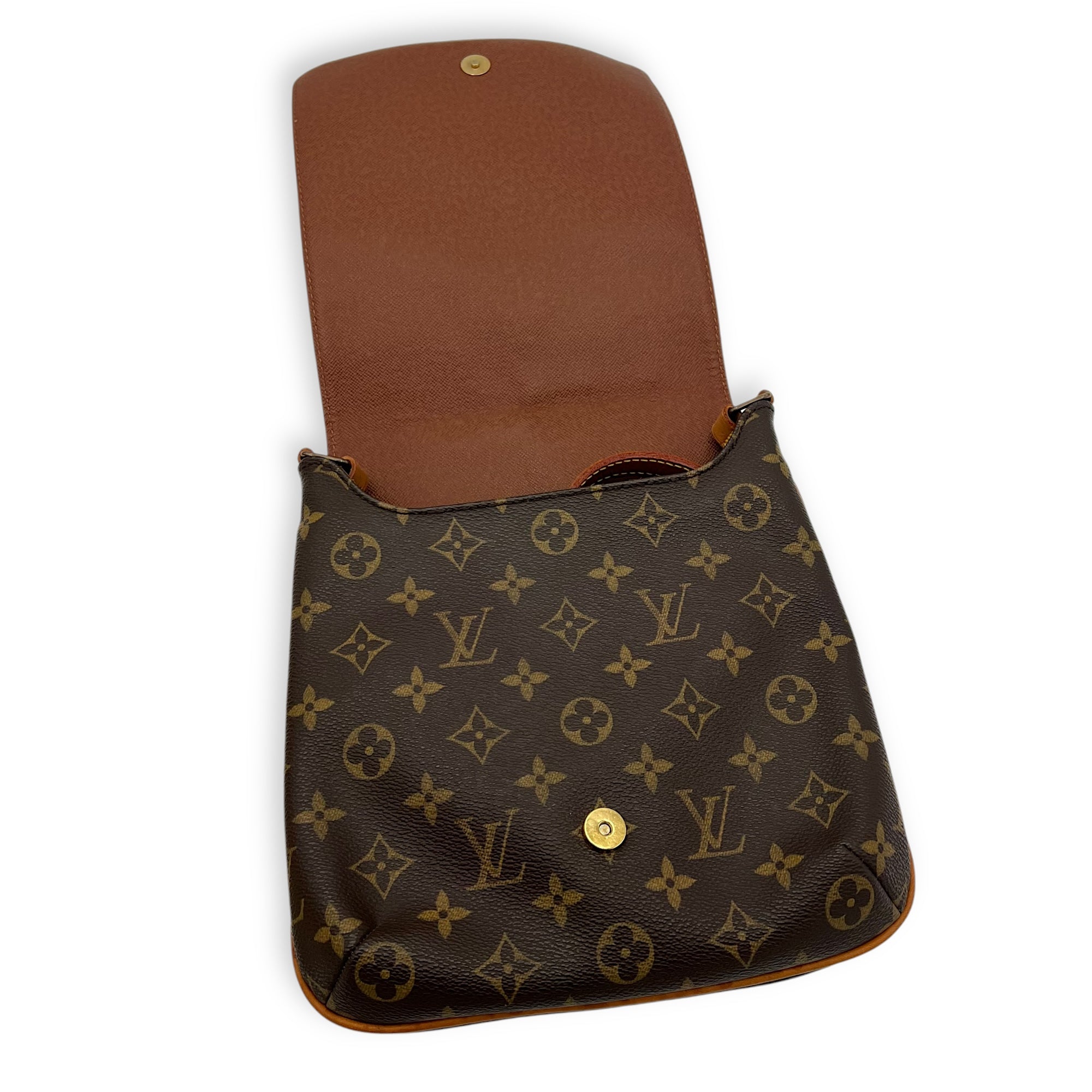 Louis Vuitton Musette Salsa Crossbody Bag Brown in Monogram Coated Canvas, Gold hardware_11