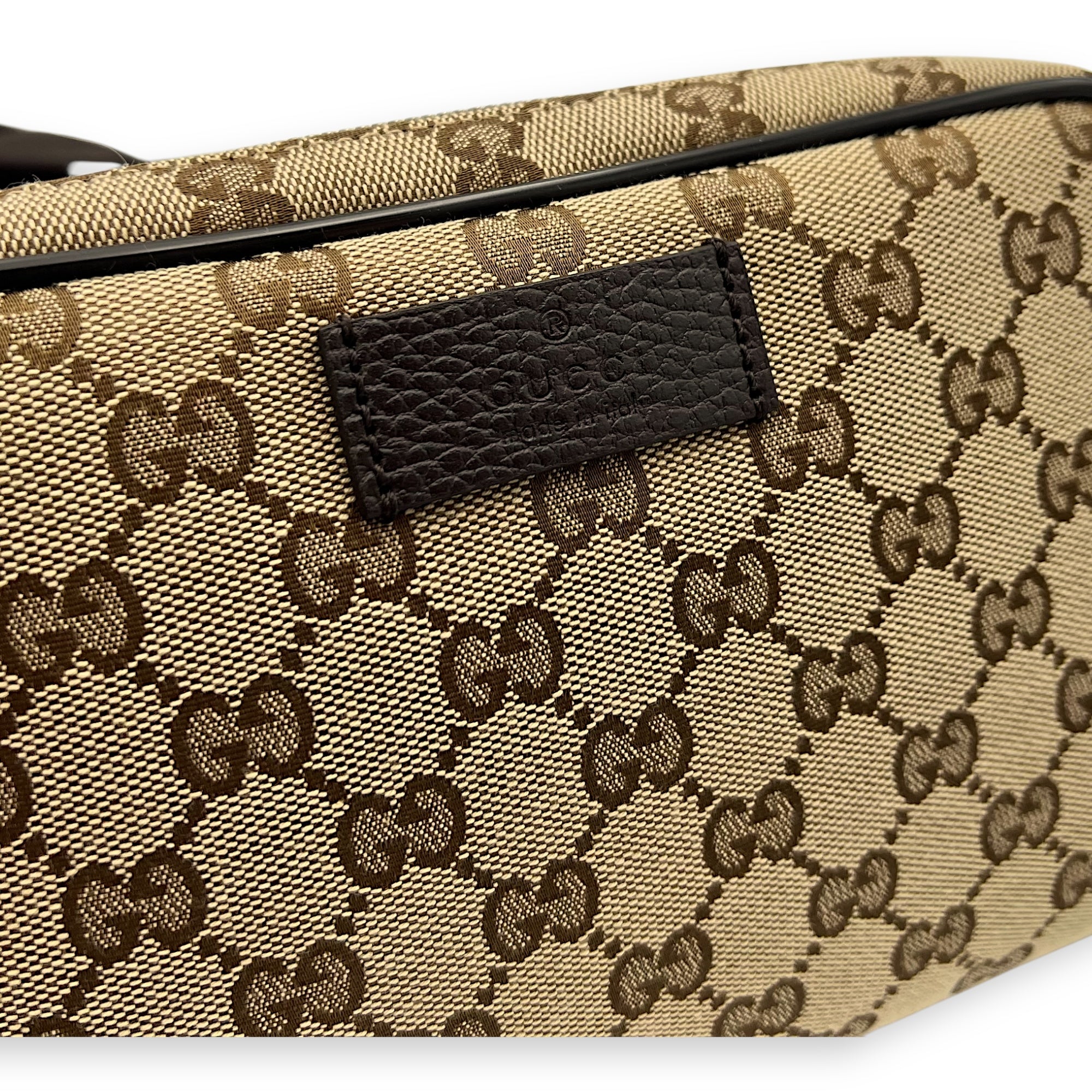 Gucci GG Belt Bag Brown in Canvas, Silver hardware_11