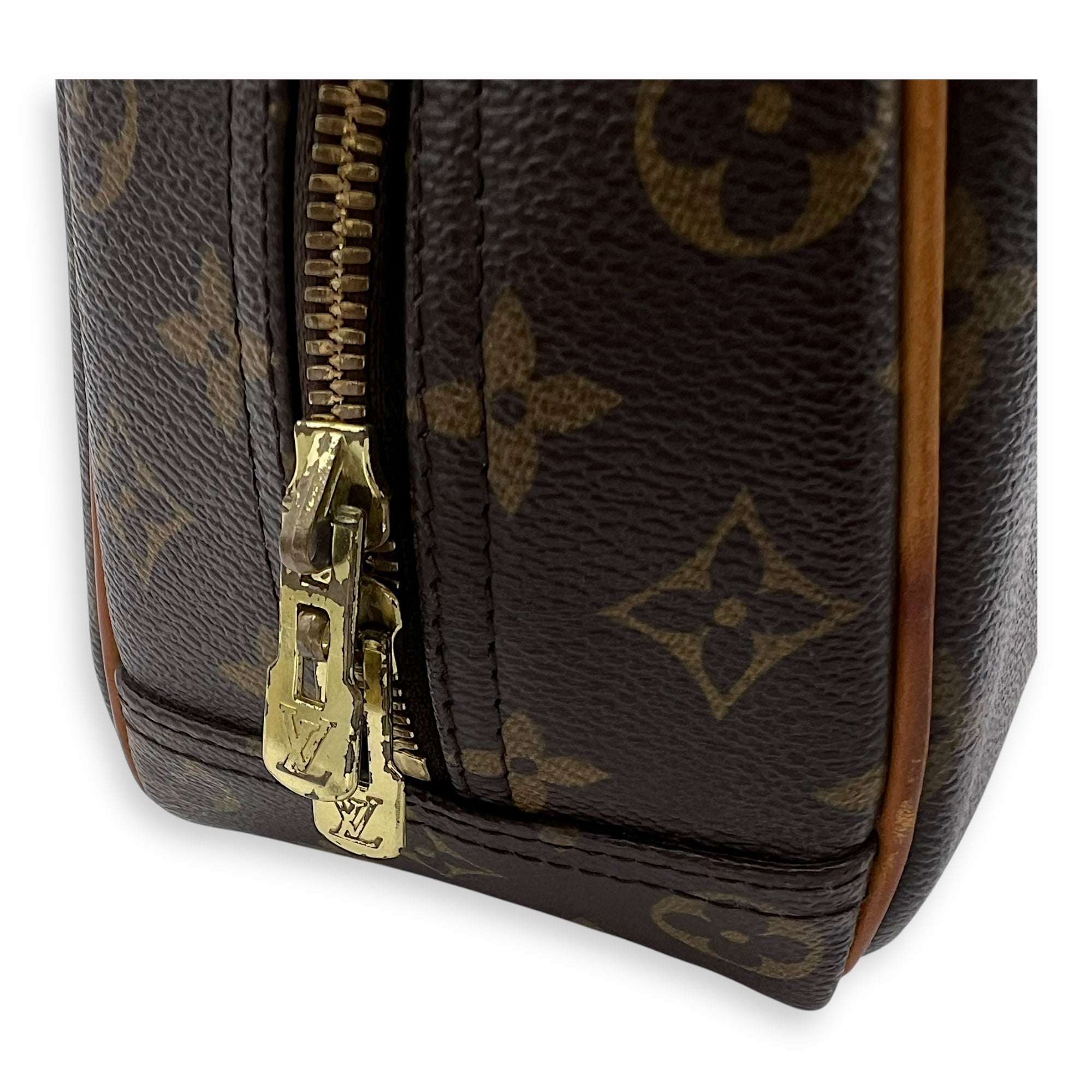 Louis Vuitton Trouville PM Brown Top Handle Bag in Monogram Coated Canvas, Gold hardware_11