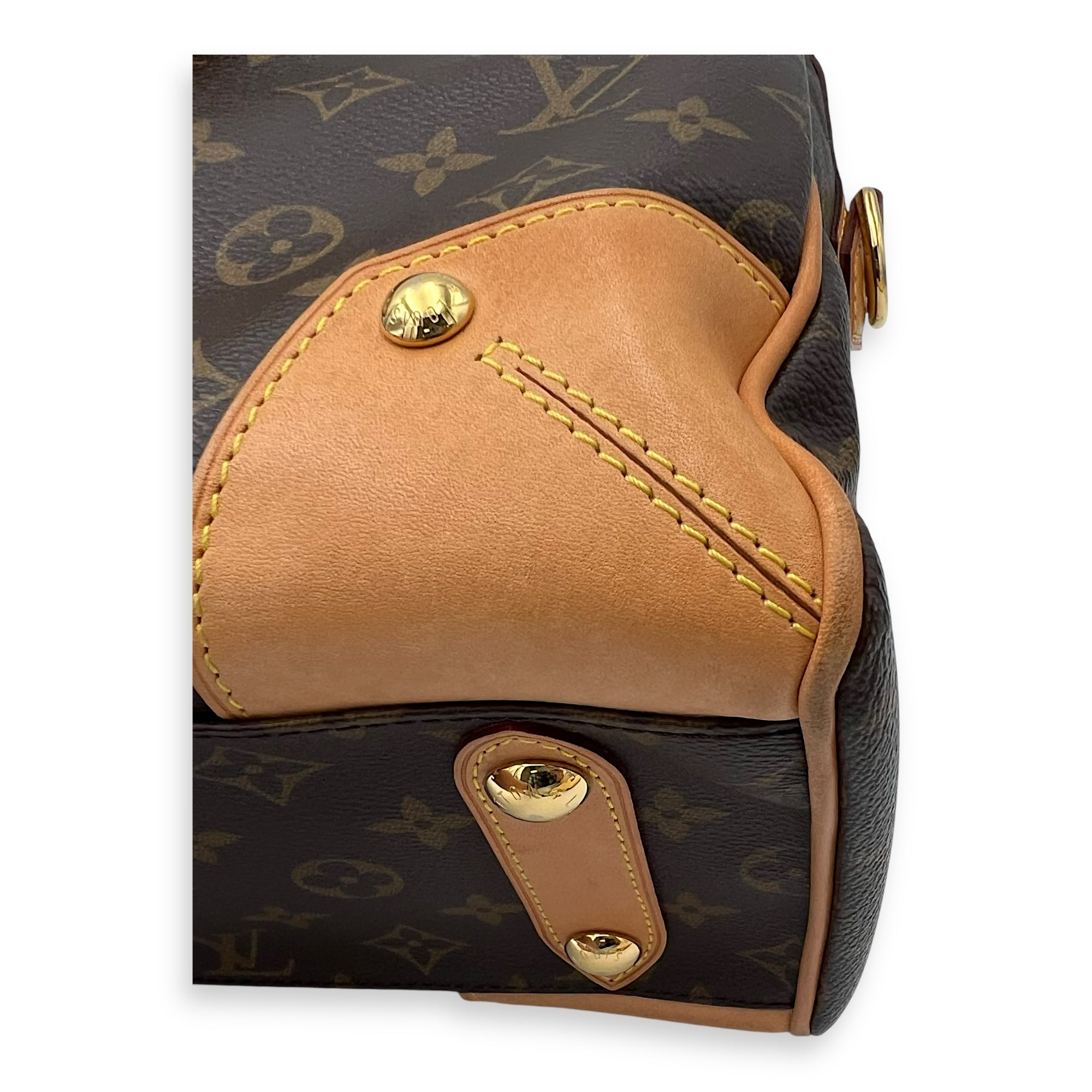 Louis Vuitton Retiro PM Brown Top Handle Bag in Monogram Coated Canvas, Gold hardware_11