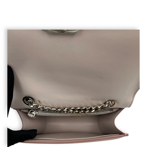 Salvatore Ferragamo Vara Bow Crossbody Bag Pink in Calfskin, Silver hardware_6