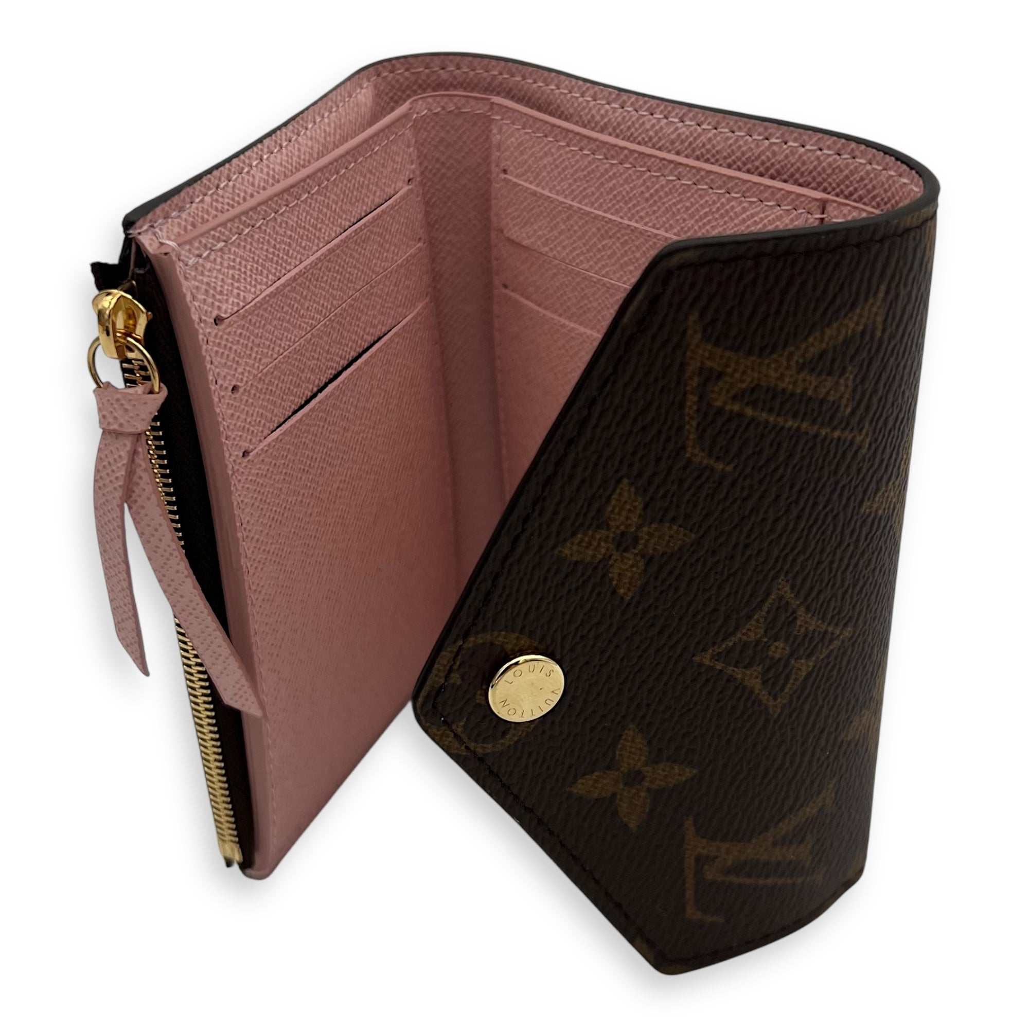 Louis Vuitton Victorine Wallet Brown in Monogram Coated Canvas, Gold hardware_7