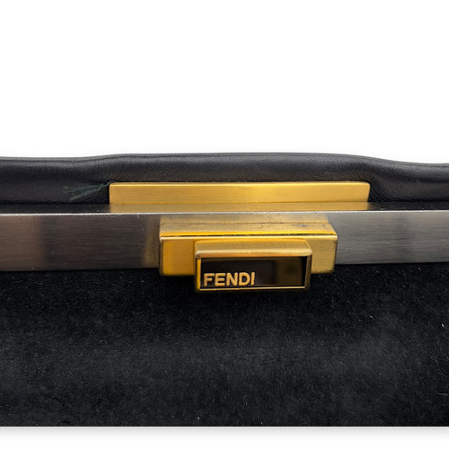 Fendi Peekaboo Top Handle Bag Black in Calfskin, Silver hardware_9