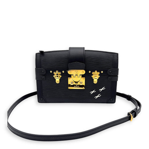 Louis Vuitton Trunk Black Clutch in Epi Leather, Gold hardware_9