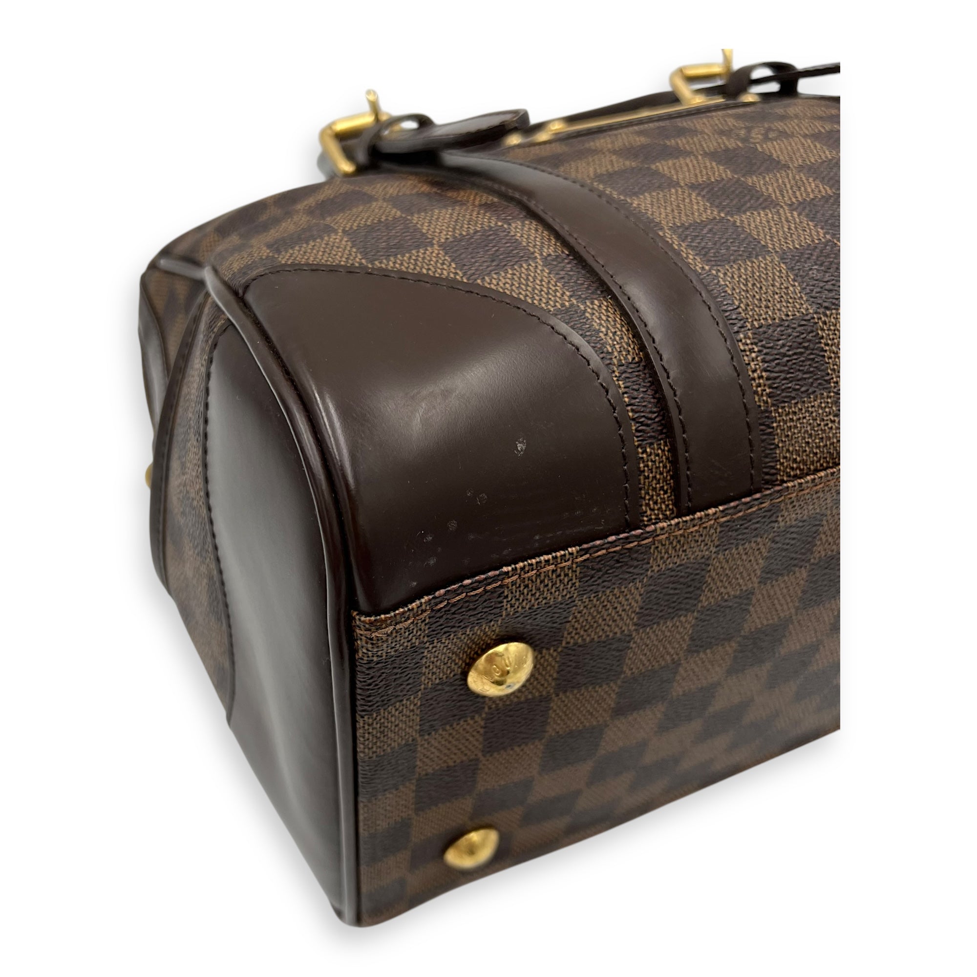 Louis Vuitton Berkeley Top Handle Bag Brown in Coated Canvas, Gold hardware_7