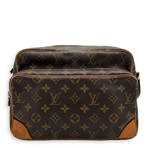 Louis Vuitton Nile Crossbody Bag Brown in Monogram Coated Canvas, Gold hardware_1